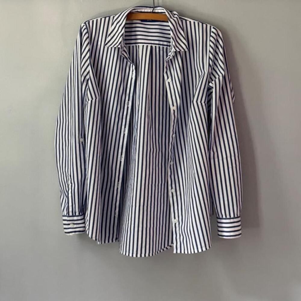 APT. 9 blue striped button down shirt